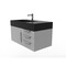 Castello Usa Amazon 36" Wall Mounted Gray Vanity With Black Top And Brushed Nickel Handles CB-MC-36G-BN-2056L-BL - alternate 2